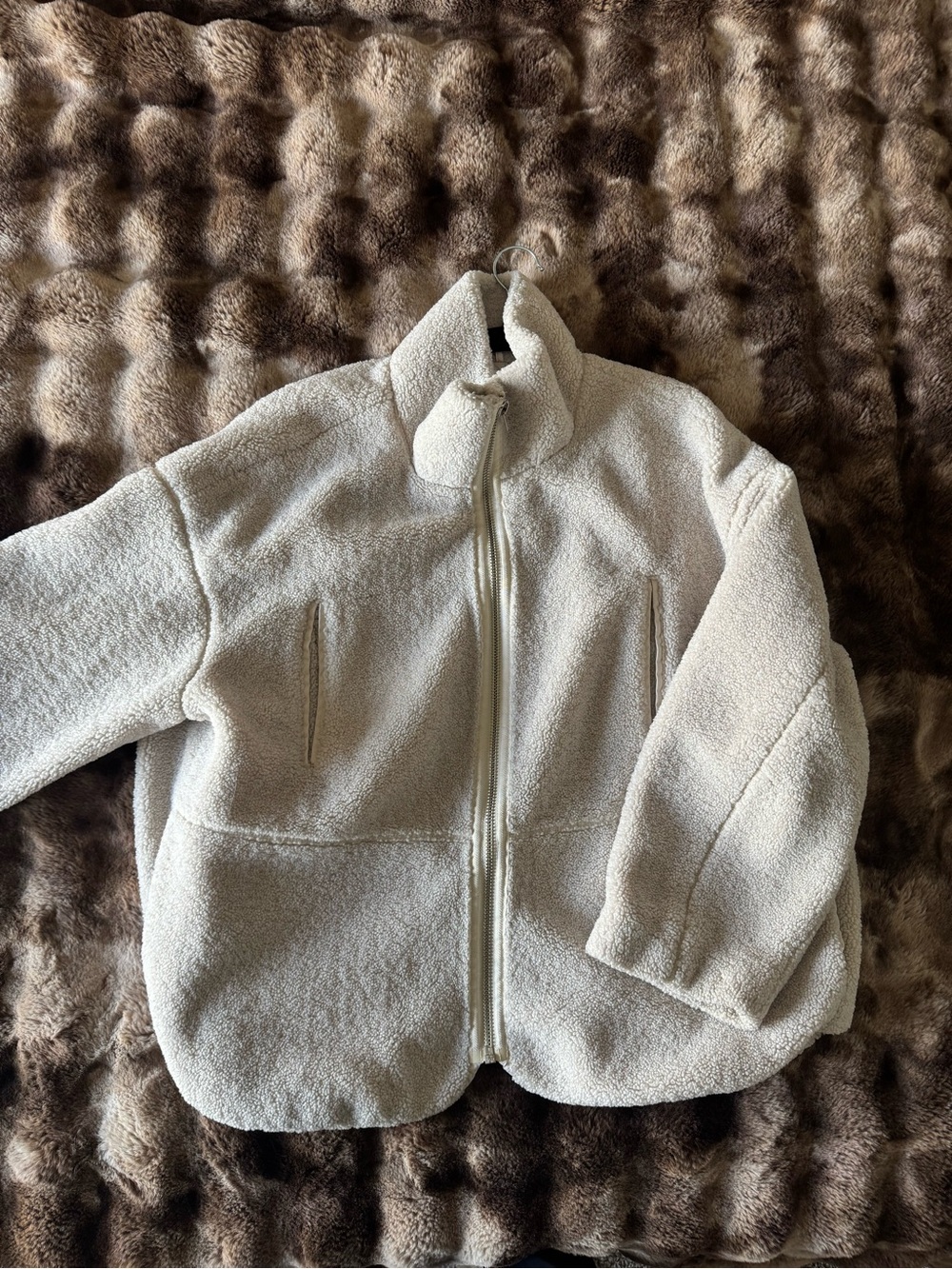 Cozy Cream Sherpa Zip-Up Jacket